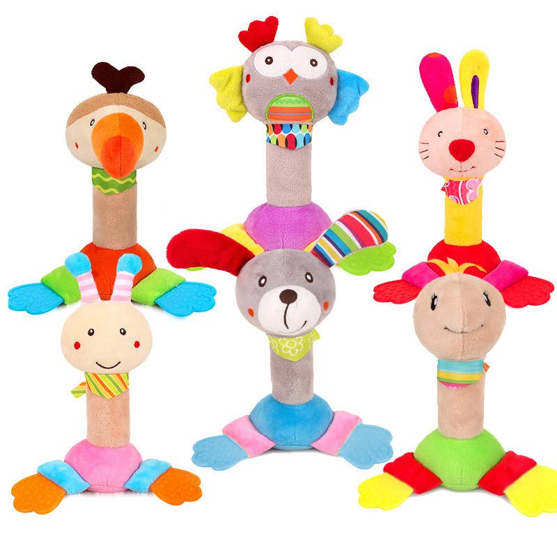 Tier Weihnachten Babyrassel Spielzeug Baumwolle Hand Glocken Plüsch Spielzeug